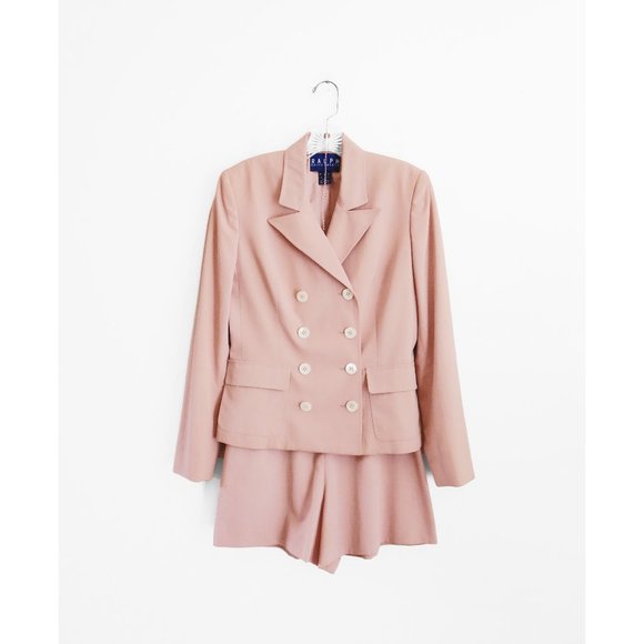 Ralph Lauren Jackets & Blazers - Vintage 90s Ralph Ralph Lauren Light Salmon Pink Shorts Suit 4/6 fit 2